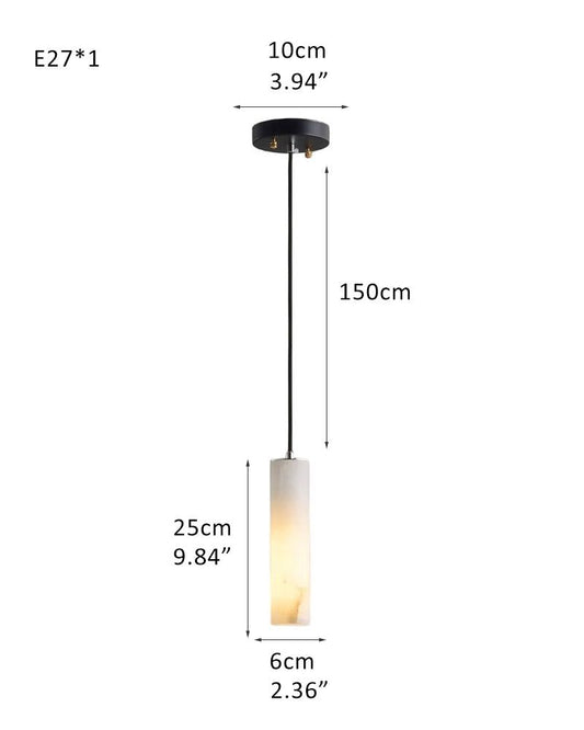 Elegant Lighting Linear Nature Stone 2 inch Wide Alabaster Chandelier