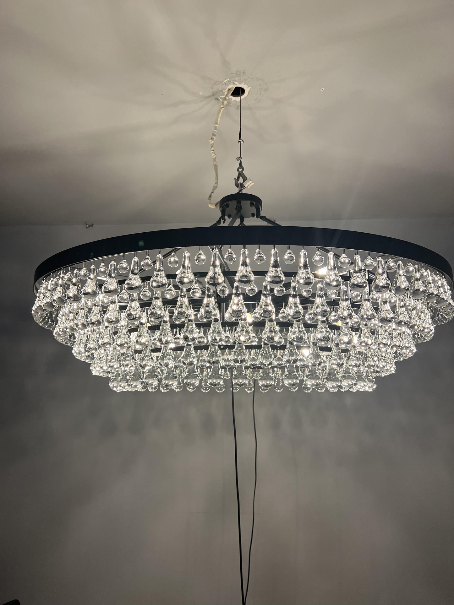 Artistic Pear Round Chandelier 50 inch, Dining Room Round Chandelier