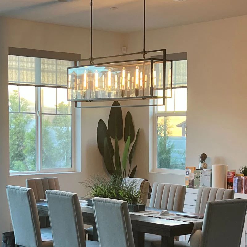 54 Inch Glass Rectangular Chandelier - Beckman - GILDLAMPS