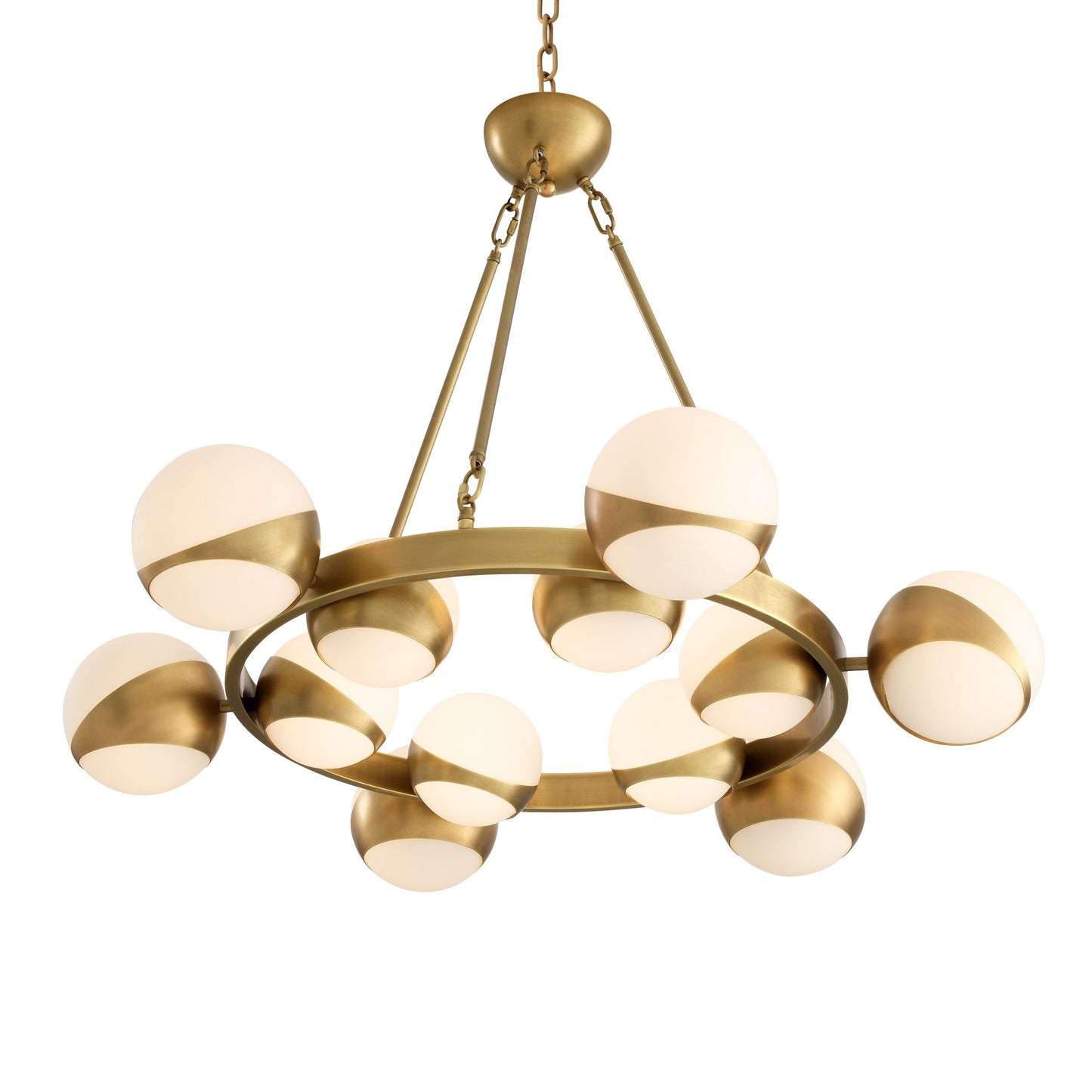 Piazetta Modern Brass Chandelier 38 inch