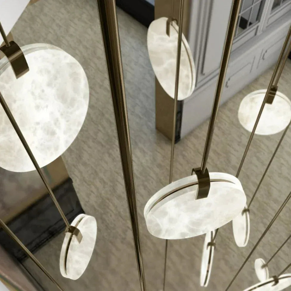 Alabaster Disc Pendant Light 9.8 inch, 13.8 inch, 17.7 inch, 21.3 inch, 25.2 inch