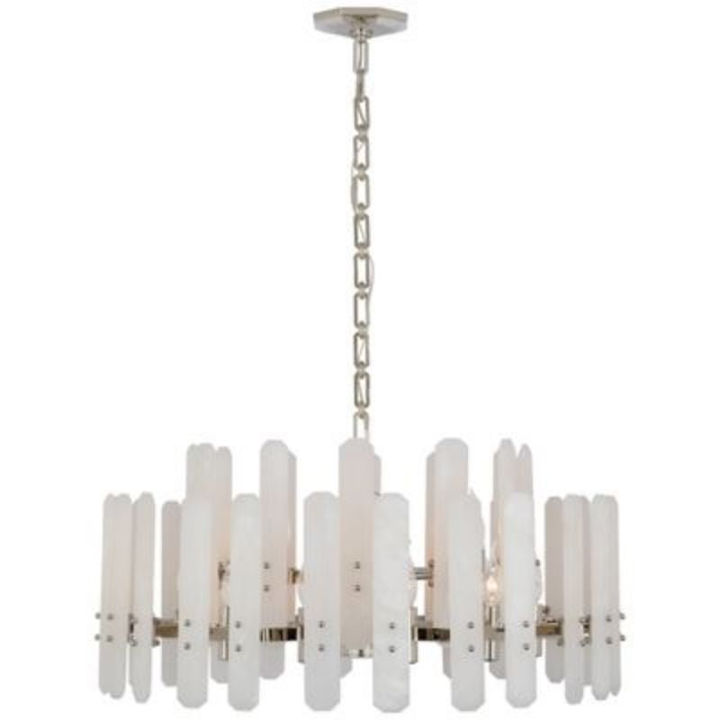 Alabaster Shield Large Pendant 18 Lights Chandelier - GILDLAMPS