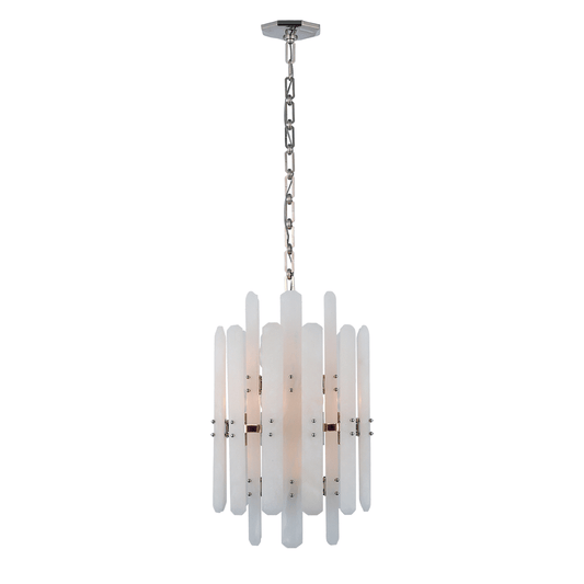 Alabaster Shield Long Pendant 12 Lights Chandelier - GILDLAMPS
