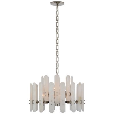 Alabaster Shield Small Pendant 12 Lights Chandelier - GILDLAMPS