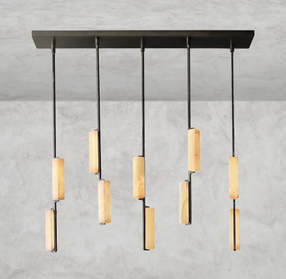 Audaben Alabaster Linear Chandelier 54" - GILDLAMPS