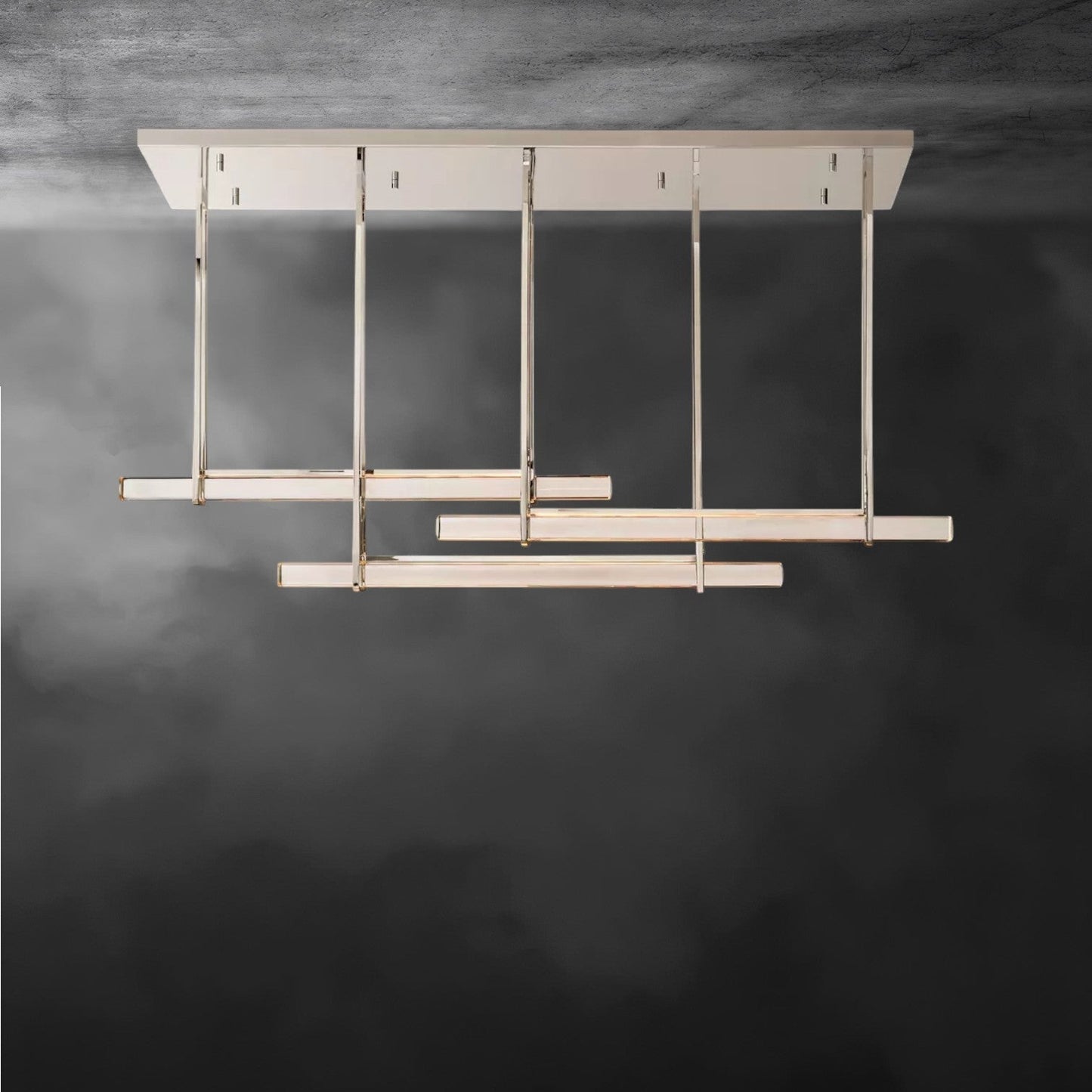 Audaben Crystal Triple Bar Linear Chandelier 60", 72" - GILDLAMPS