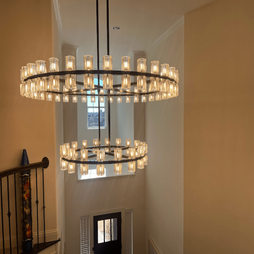 Avecho LED Round Two - Tier Chandelier 60" - GILDLAMPS