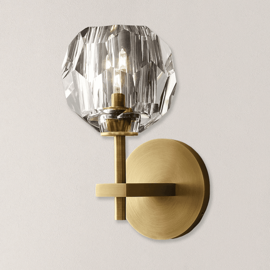 Beula De Crystal Ball Clear/Smoke Wall Sconce H9"/28"