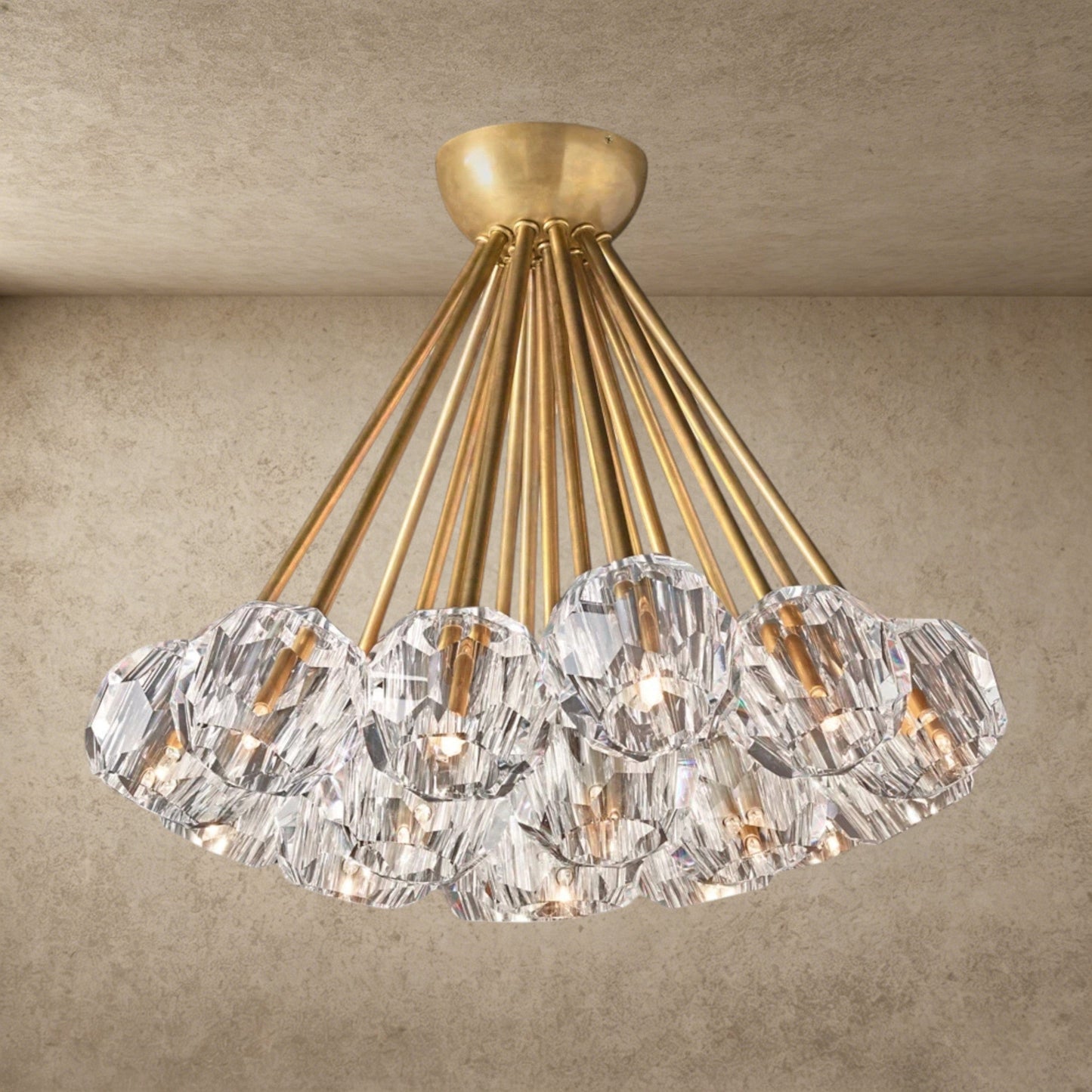 Boule De Clear/ Smoke Cristal Flushmount 24 inch