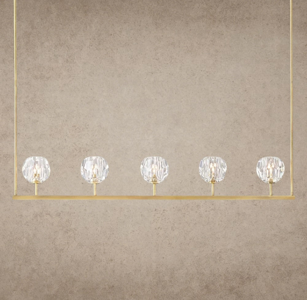 Boule De Cristal Clear Glass Linear Chandelier 48 inch, 60 inch