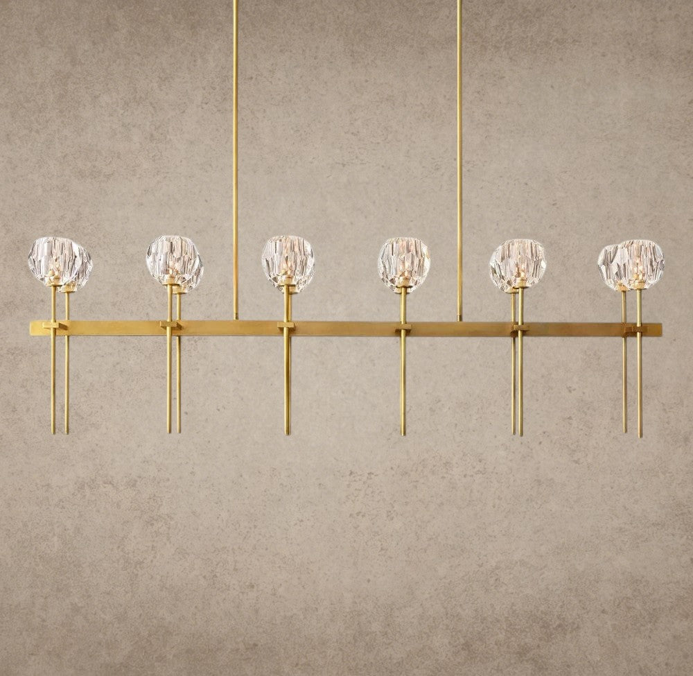 Boule De Cristal Double Linear Chandelier 60 inch