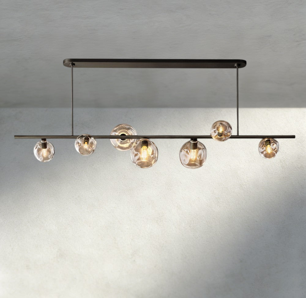 Bubble Clear Glass Linear Chandelier - GILDLAMPS