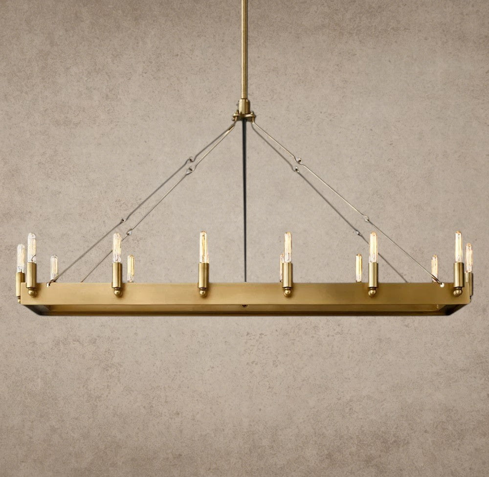Camino Rectangular Outdoor Chandelier 41 inch, 54 inch