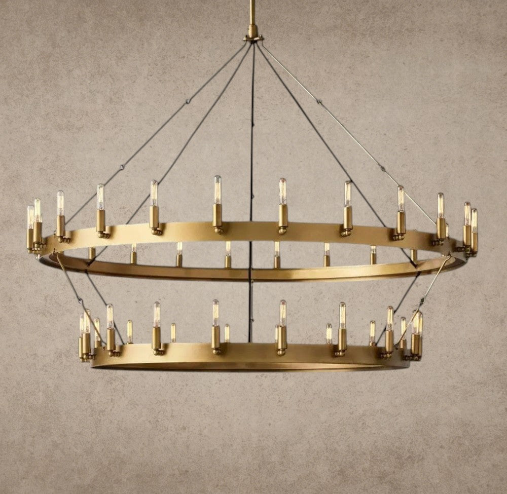 Camino Vintage Filament Two-Tier Chandelier 38 inch, 50 inch
