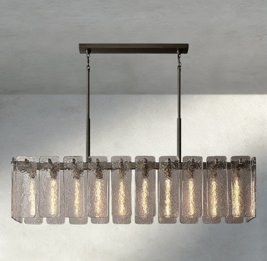 Celamotto Glass Rectangular Chandelier 60", 72" - GILDLAMPS