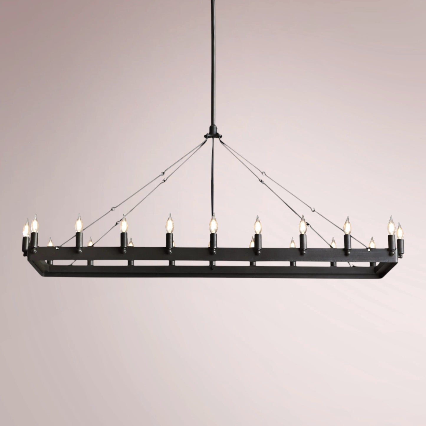 Cemino Vintage Candelabra Rectangular Chandelier - GILDLAMPS