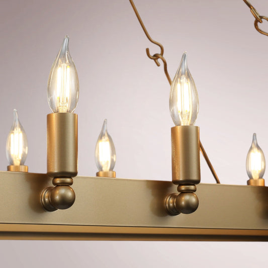 Cemino Vintage Candelabra Rectangular Chandelier - GILDLAMPS