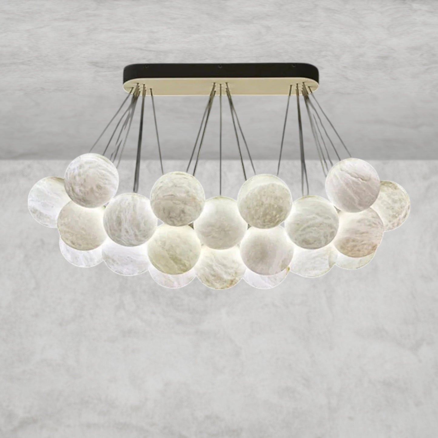 Christian Luxury Rectangular Chandelier Alabaster Ball Chandelier