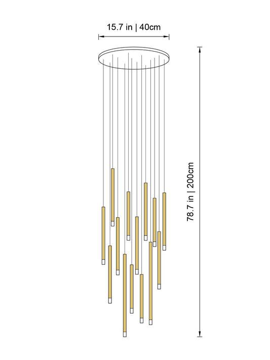 Clustered Tubes LED Chandelier by Aurorae Lighting - GILDLAMPS