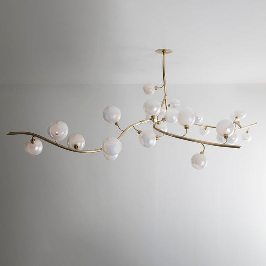Contemporary Hand - blown Glass Globes Branch Chandelier for Dining Room Living Room and Kitchen Island - GILDLAMPS