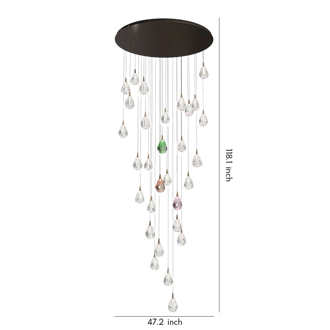 Crystal Chandelier for Staircase Luxury LED Ceiling Light - GILDLAMPS