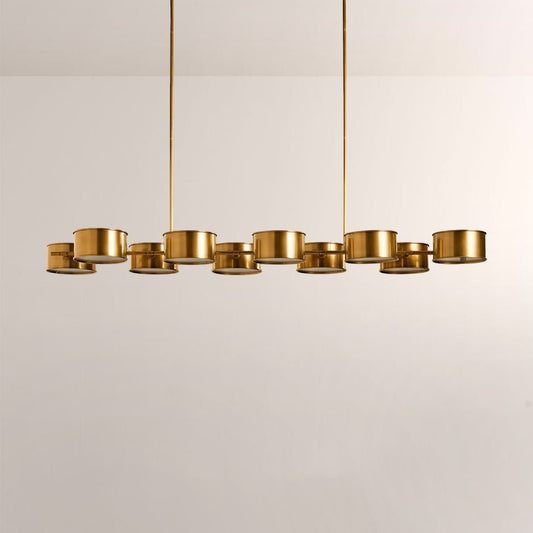 Daphna Linear Metal Drum Chandelier - GILDLAMPS