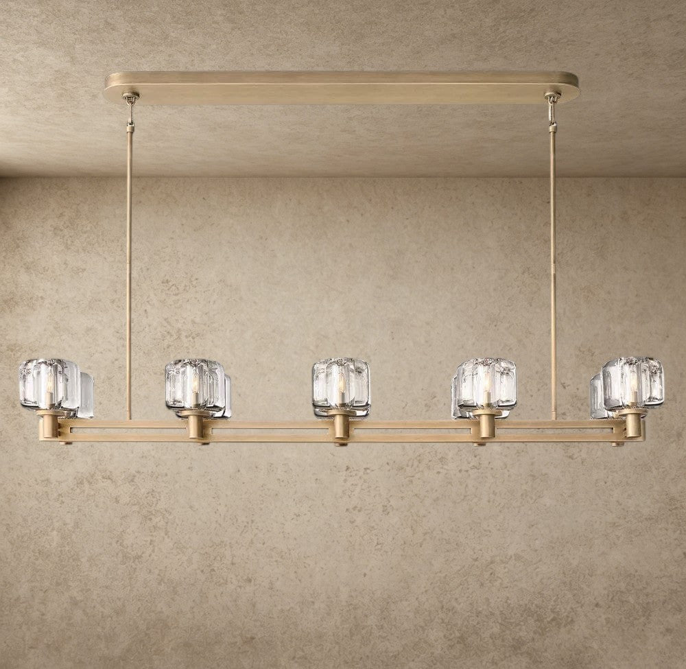 Demaret double Linear chandelier 54 inch, 72 inch