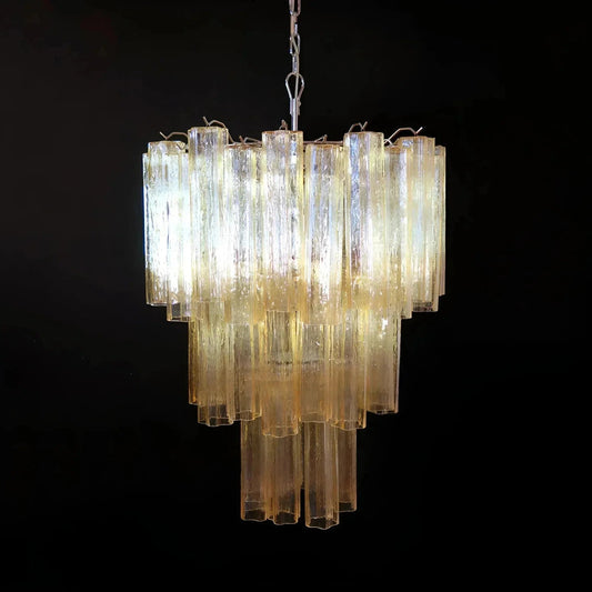 Elegant Yellow Murano Glass Tube Chandelier 25.6" - GILDLAMPS