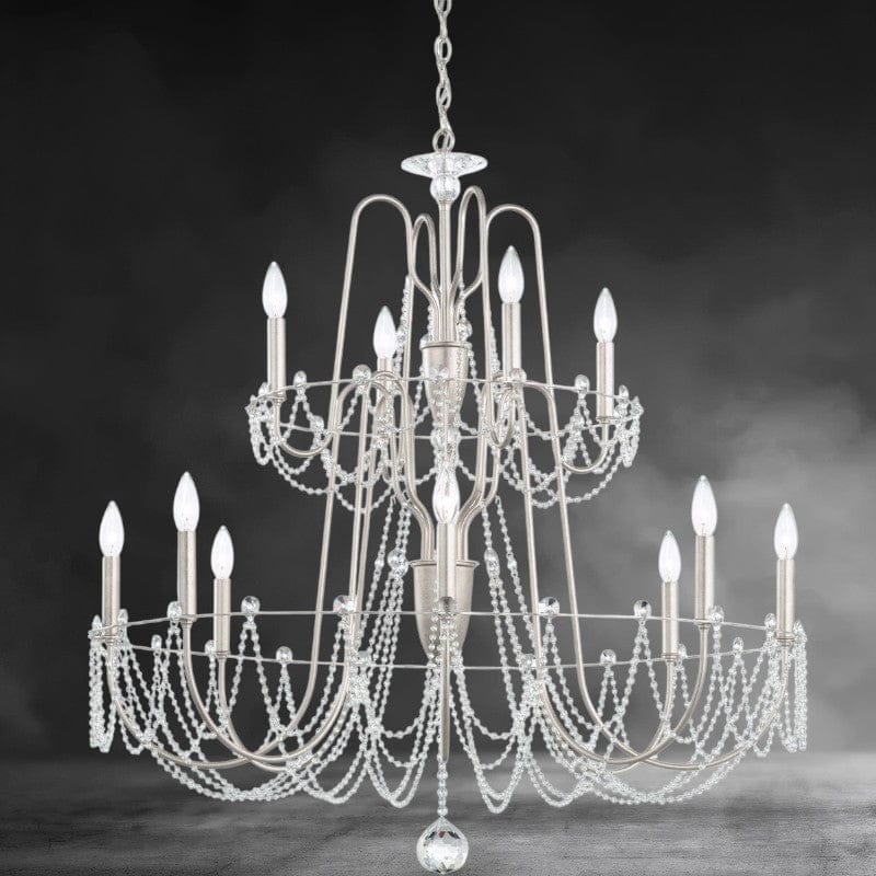 Esmeralda 2-Tier Crystal Chandelier 37 inch