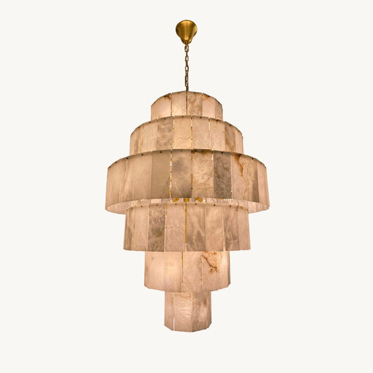 Giant Tiered Alabaster Foyer Chandelier - GILDLAMPS