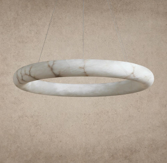 Halima Halo Alabaster Chandelier - GILDLAMPS