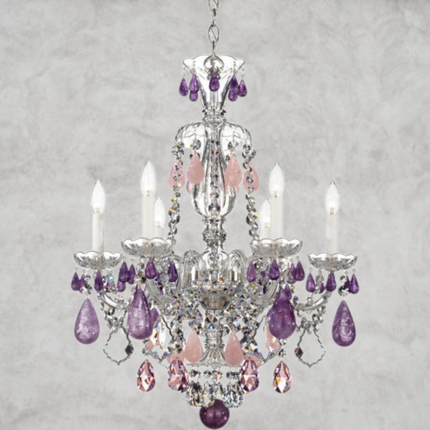 Hamilton Rock Crystal 6-Light Chandelier 22 inch