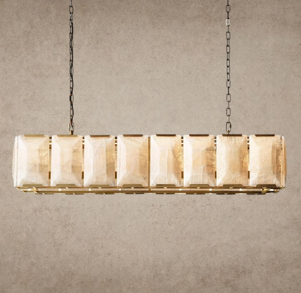 Harlow Calcite Rectangular Chandelier 42 inch, 54 inch, 62 inch, 74 inch