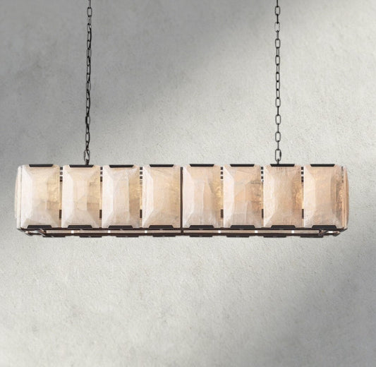 Hartley Calcite Rectangular Chandelier 42", 54", 62", 74" - GILDLAMPS
