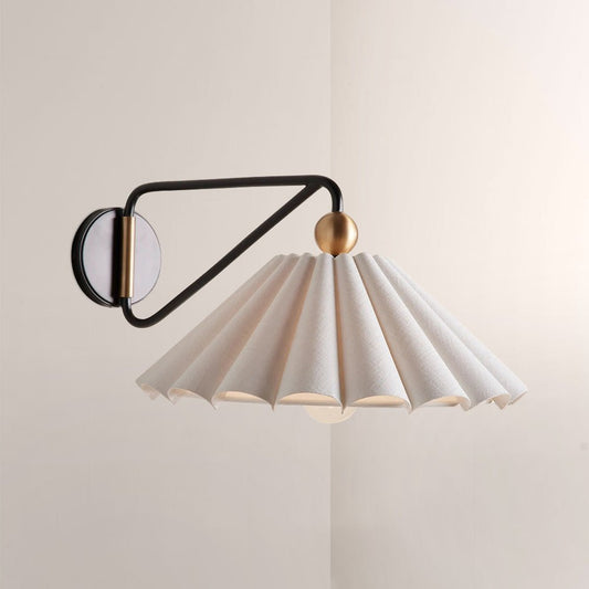 Hayes Pleated Linen Wall Sconce - GILDLAMPS