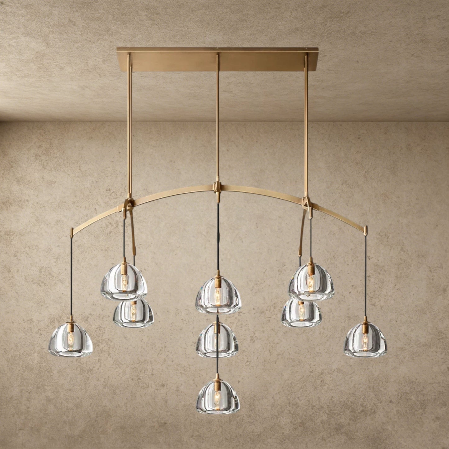 Hemisphere Linear Chandelier 54 inch, 72 inch
