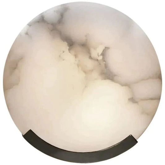 Iris Alabaster Round Plate Sconce,Modern Wall Lamp - GILDLAMPS
