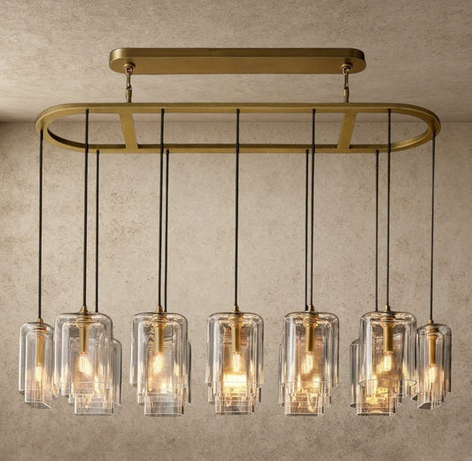 Lacour Clear Glass Linear Chandelier - GILDLAMPS