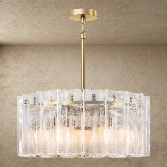 Lattice Clear Glass Round Chandelier 37 inch, 48 inch - GILDLAMPS
