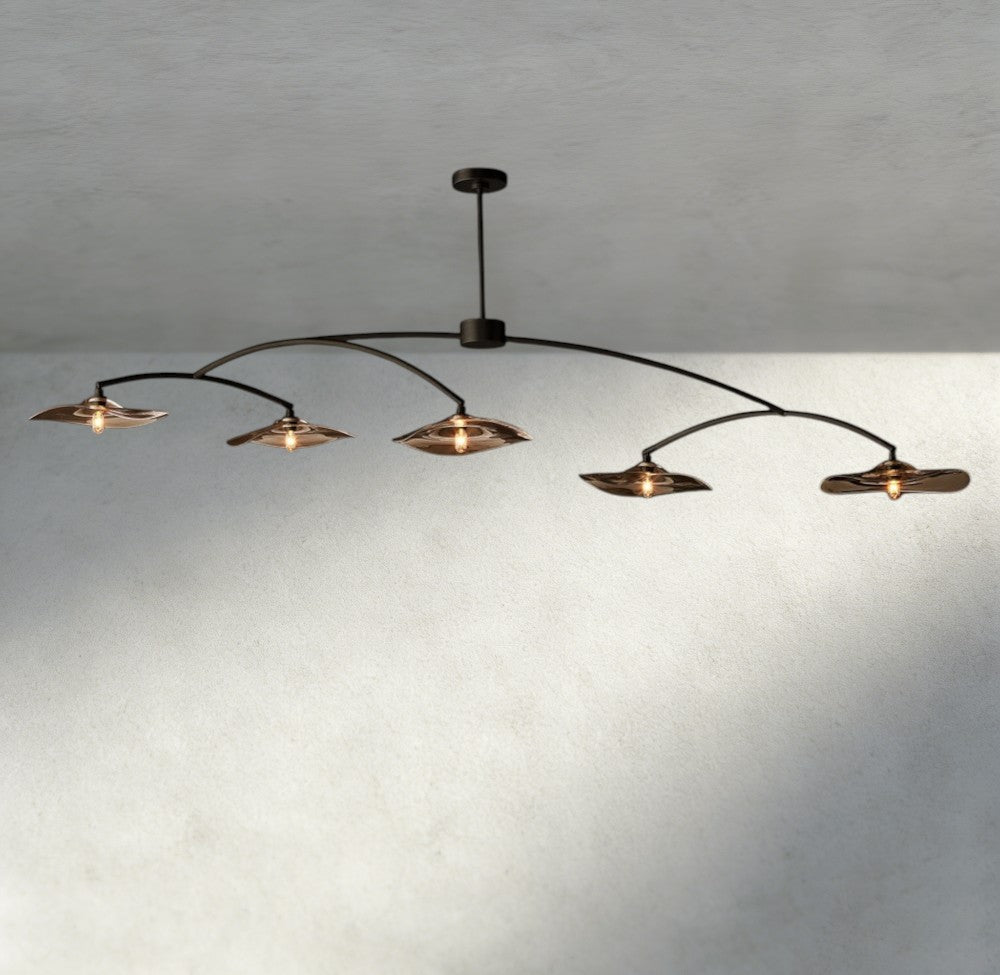 Lily Smoke Glass Linear Chandelier - GILDLAMPS
