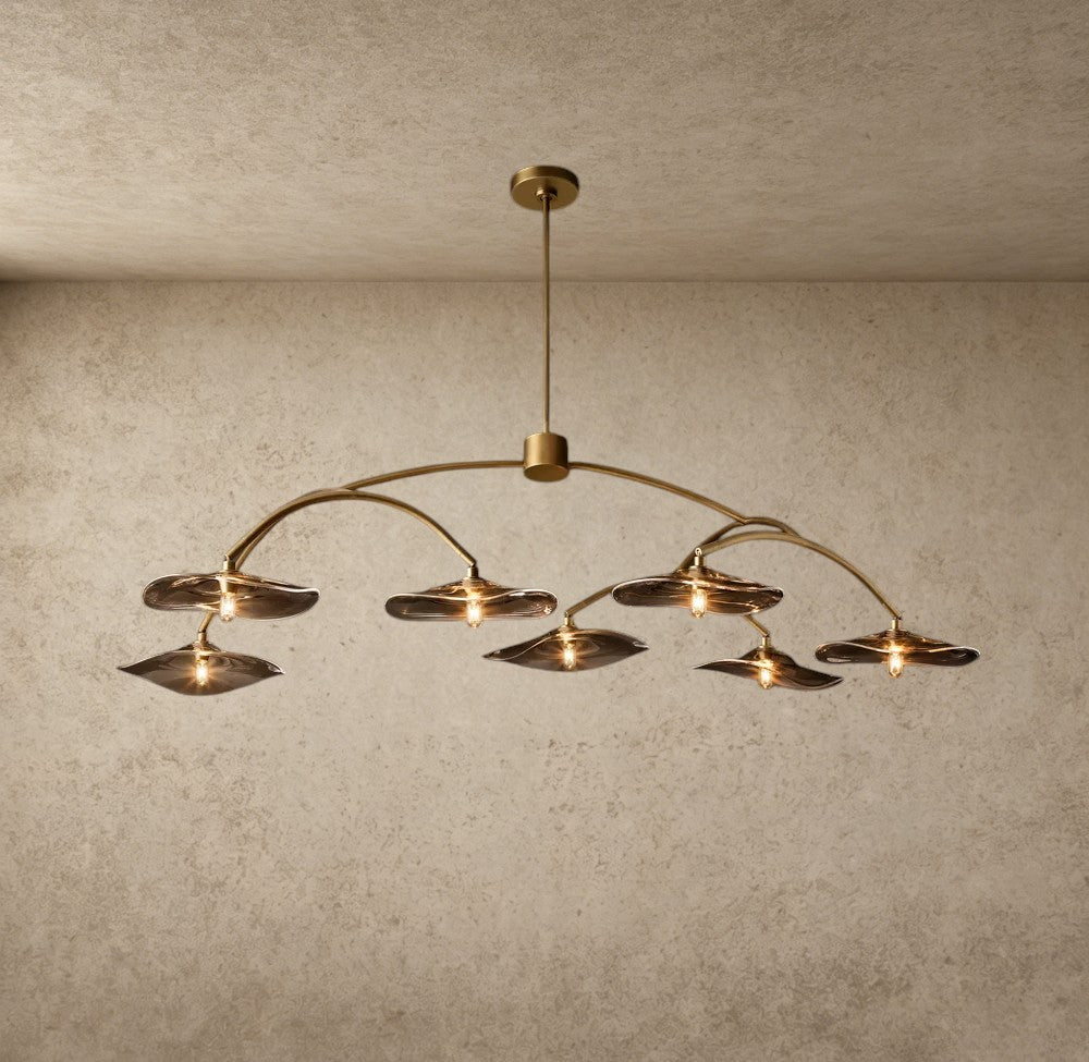Lily Smoke Glass Round Chandelier