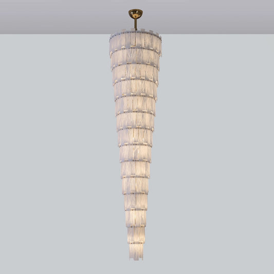 Long Cascading Alabaster Staircase Chandelier - GILDLAMPS