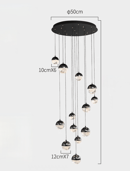 Luminous Crystalline - Acrylic Orbs Chandelier by Aurorae Lighting - GILDLAMPS