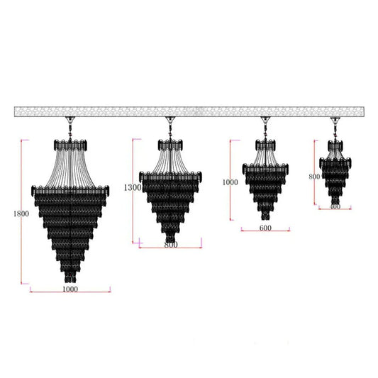 Luxury Modern Multi - tiered Crystal Chandelier for Staircase/Foyer - GILDLAMPS