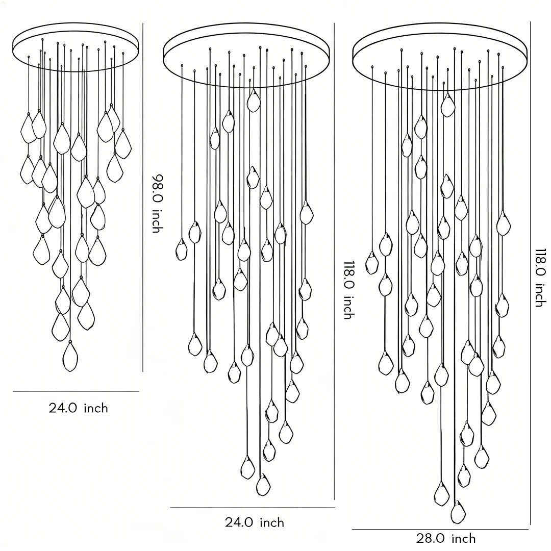 Luxury Staircase Chandelier Modern Spiral Crystal High Ceiling Light - GILDLAMPS