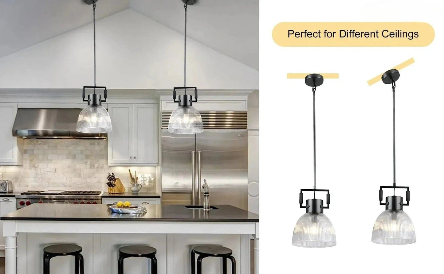 MACHUNST PRISMATIC CLOCHE PENDANT 10", 14", 18" - GILDLAMPS