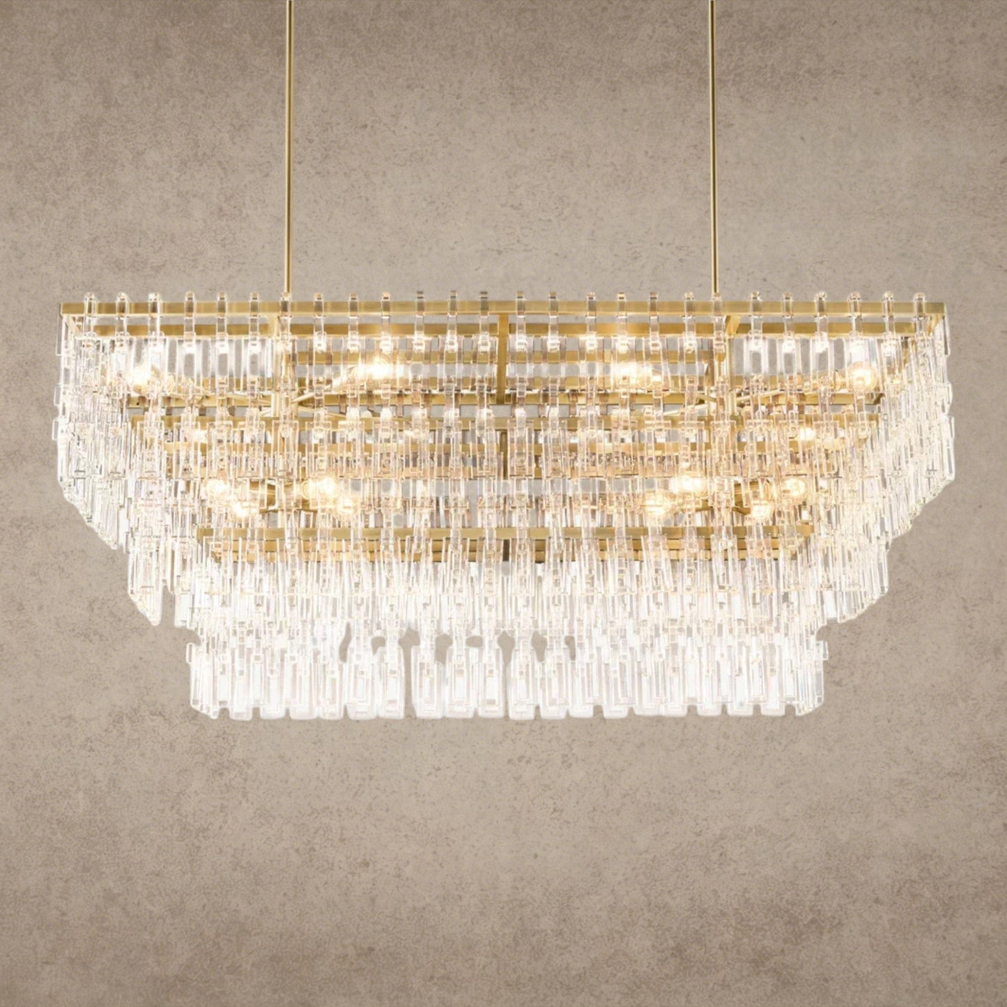 Marignan Tiered Rectangular Chandelier 60 inch, 72 inch