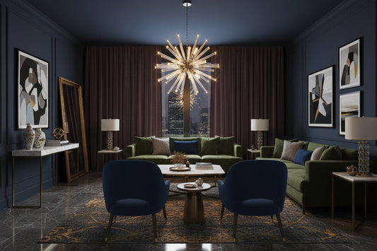 Modern Crystal Flush Mount Ceiling Light with Metal Base - GILDLAMPS
