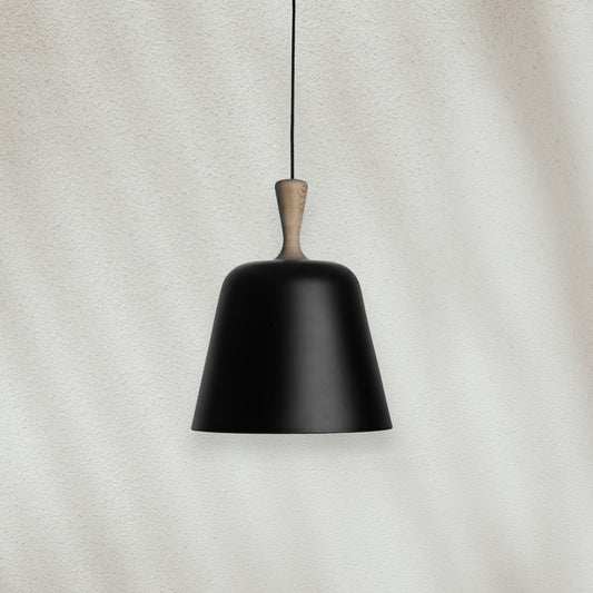 Modern Pendant Light with Metal Shade and Wood Accent - GILDLAMPS