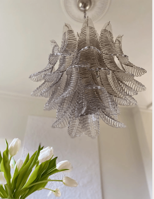 Murano Chandelier – 36 glass leaves – Smoked - GILDLAMPS